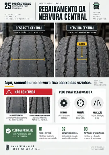 Página de referência visual de desgaste em pneu de caminhão